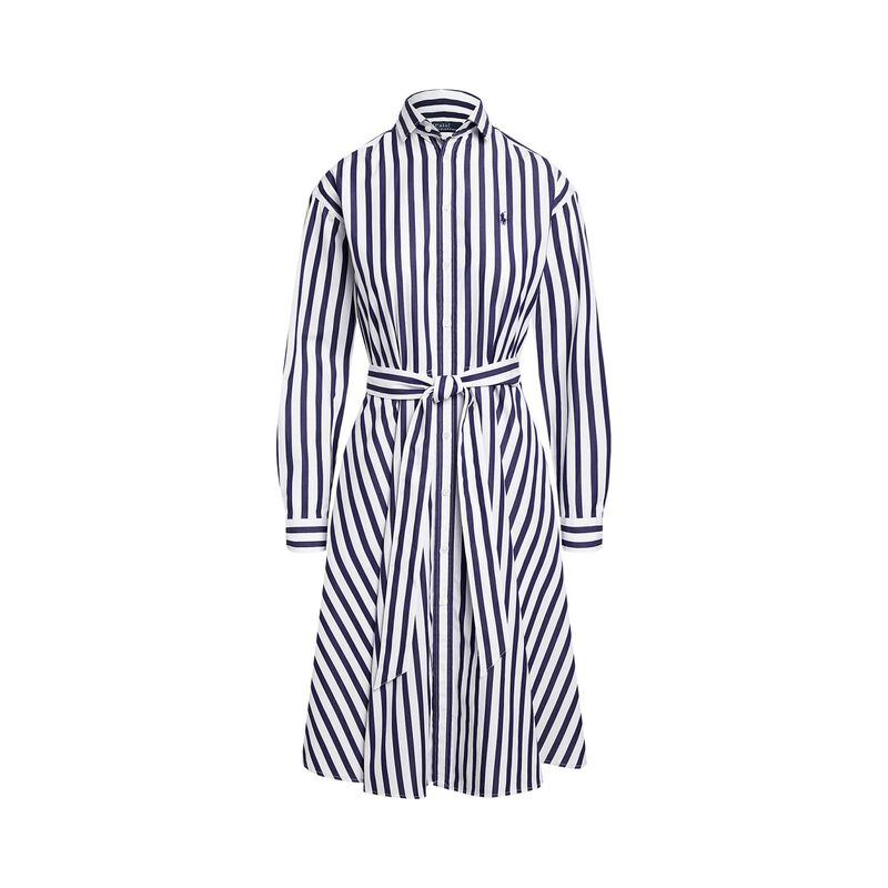 Polo Ralph Lauren Belted Wide Stripe Cotton Shirtdress image number 2